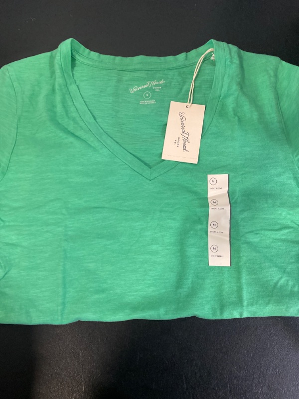 Photo 2 of Women's Slim Fit Short Sleeve V-Neck T-Shirt - Universal Thread™ Light Green M
