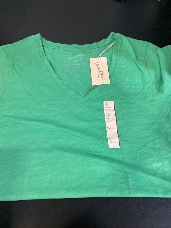 Photo 2 of Women's Slim Fit Short Sleeve V-Neck T-Shirt - Universal Thread™ Light Green XXL

