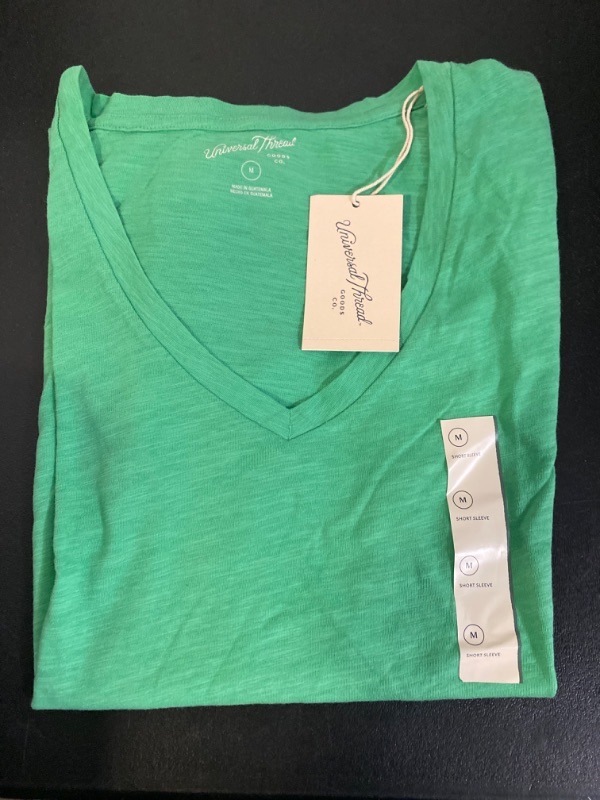 Photo 2 of Women's Slim Fit Short Sleeve V-Neck T-Shirt - Universal Thread™ Light Green M
