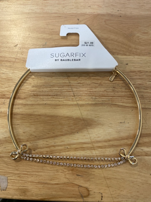 Photo 2 of SUGARFIX by BaubleBar Crystal Bow Collar Necklace - Gold
