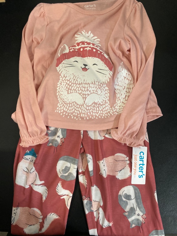 Photo 2 of Carter's Just One You® Toddler Girls' 2pc Cats Long Sleeve Pajama Set - Pink 4T
