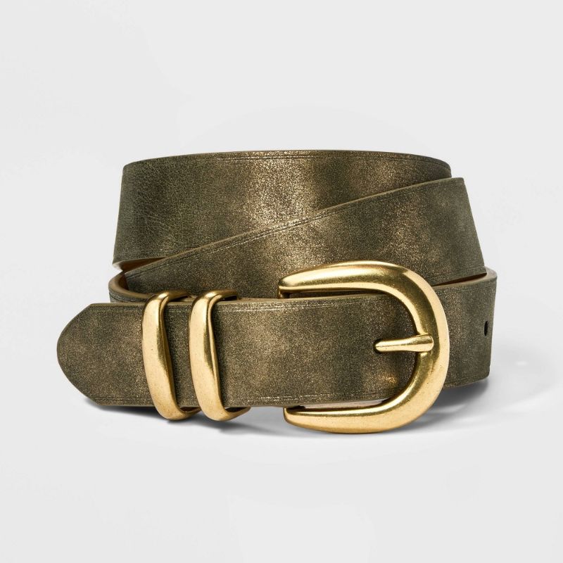 Photo 1 of Women's Metallic Belt - Universal Thread™ Gold XL
