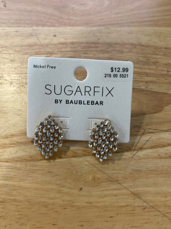 Photo 2 of SUGARFIX by BaubleBar Crystal Teardrop Stud Statement Earrings - Gold
