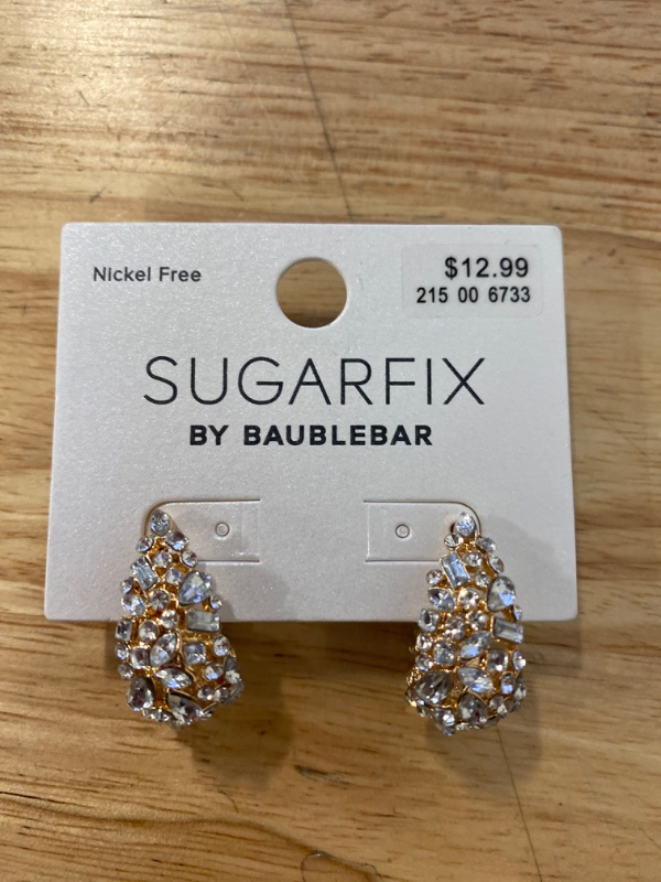 Photo 2 of SUGARFIX by BaubleBar Crystal Cluster Hoop Earrings - Gold
