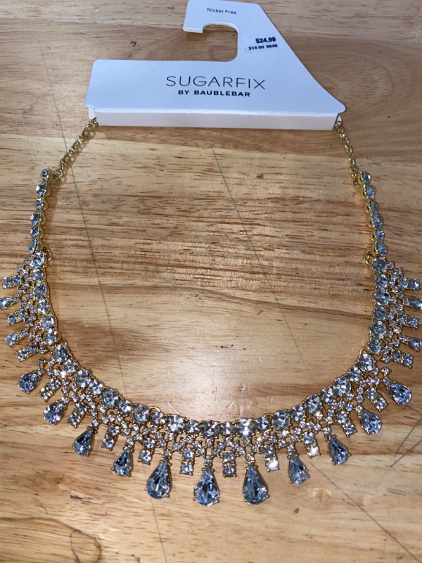 Photo 2 of SUGARFIX by BaubleBar Mixed Stone Crystal Statement Necklace - Gold
