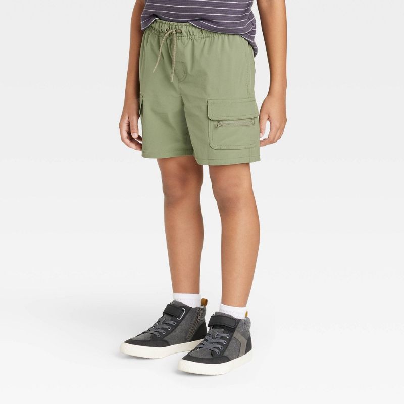 Photo 1 of Boys' Quick Dry 'Above the Knee' Relaxed Pull-on Cargo Shorts - Cat & Jack™ Green L
