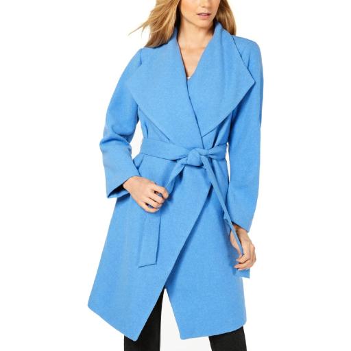 Photo 1 of Alfani Womens Drape-Front Wrap Jacket Blue S/M

