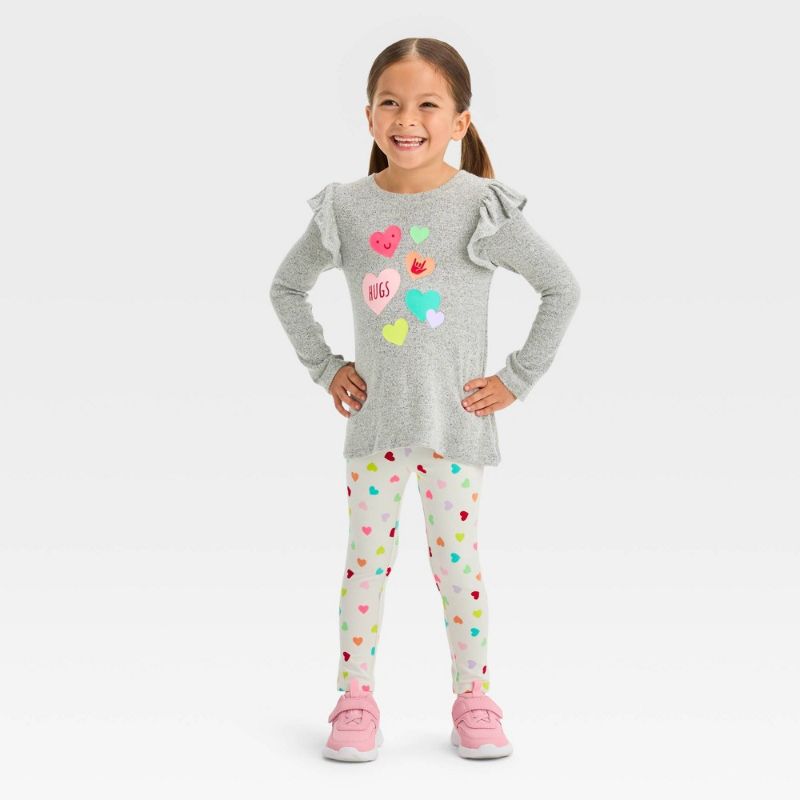 Photo 1 of Toddler Girls' Candy Hearts Top & Bottom Set - Cat & Jack™ Gray 2T
