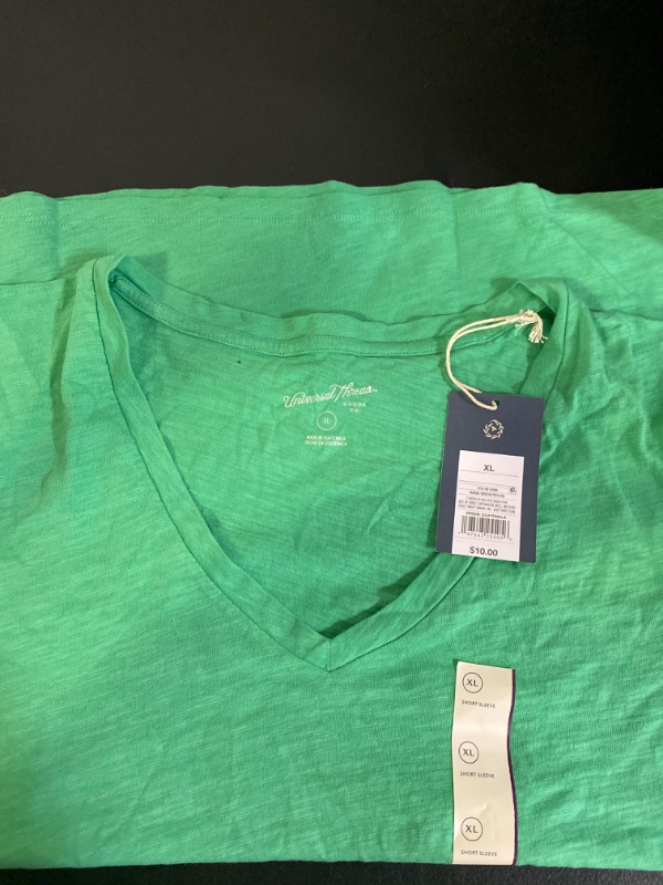 Photo 1 of Women's Slim Fit Short Sleeve V-Neck T-Shirt - Universal Thread™ Light Green XL
