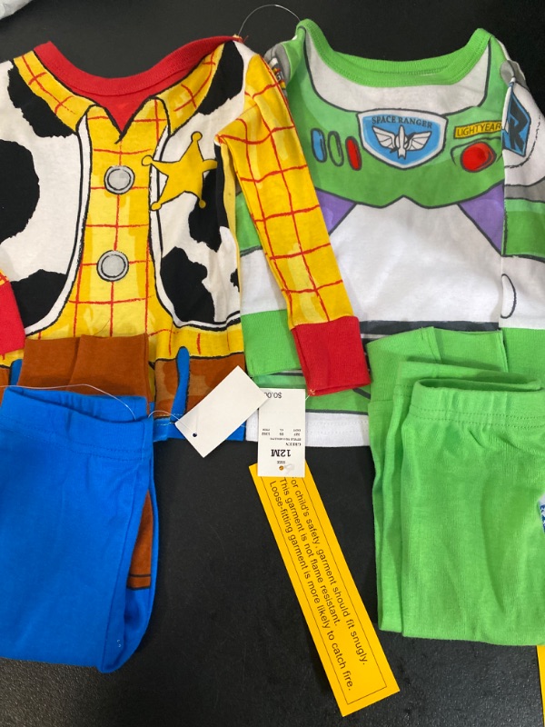 Photo 2 of Toddler Boys' 4pc Toy Story Uniform Snug Fit Pajama Set - Green 12M

