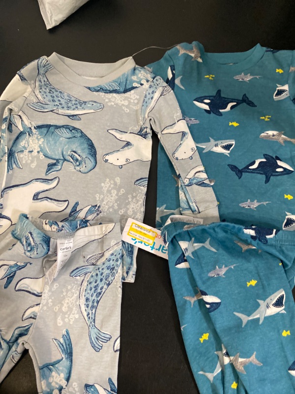 Photo 2 of Carter's Just One You® Toddler Boys' 4pc Sharks and Polar Bears Pajama Set - Blue 12M
