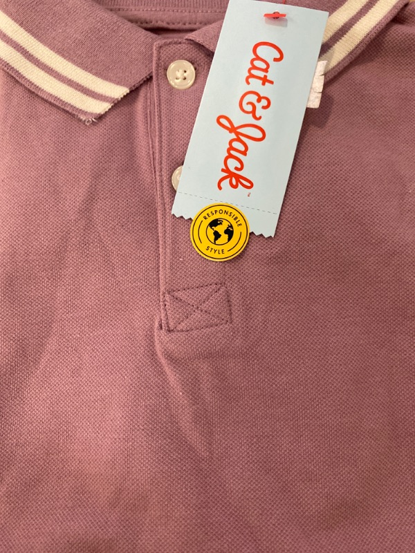 Photo 2 of Boys' Short Sleeve Polo Shirt - Cat & Jack™ Berry Purple XS
