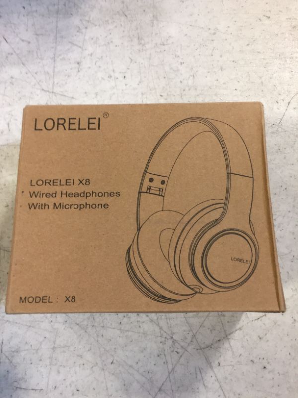 Photo 3 of LORELEI X8 Over-Ear Wired Headphones with Microphone with 1.45m-Tangle-Free Nylon Line&3.5mm Plug,Lightweight Foldable & Portable Headphones for Smartphone,Tablet,Computer,Mp3/4(Dark Purple)