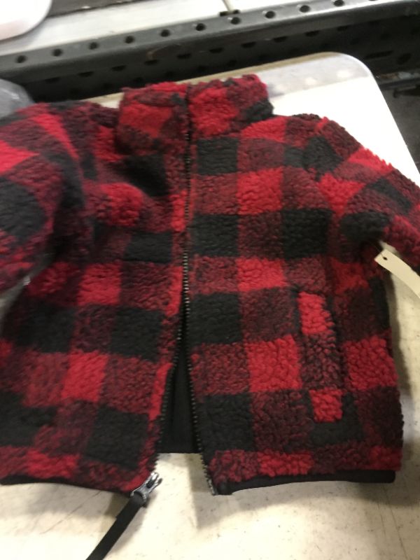 Photo 2 of Amazon Essentials Boys and Toddlers' Polar Fleece Lined Sherpa Full-Zip Jacket 2T Red Exploded Buffalo Check