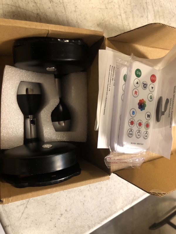 Photo 1 of RGB Wireless Spotlight,LED Puck Light, LED Accent Battery Operated Lights with Remote, Dimmable Puck Light with Rotatable Light Head for Painting Picture Artwork Closet 2pack (RGB Black)