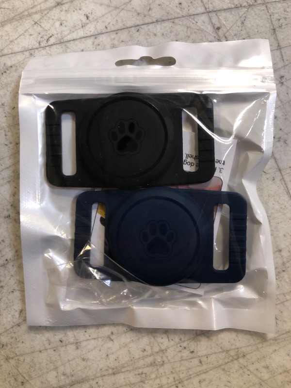 Photo 1 of Airtag Dog Collar Holder 2 Pack,Waterproof cat Collar Holder for Apple AirTag, Silicone Air Tags Case for Cat Dog Collars