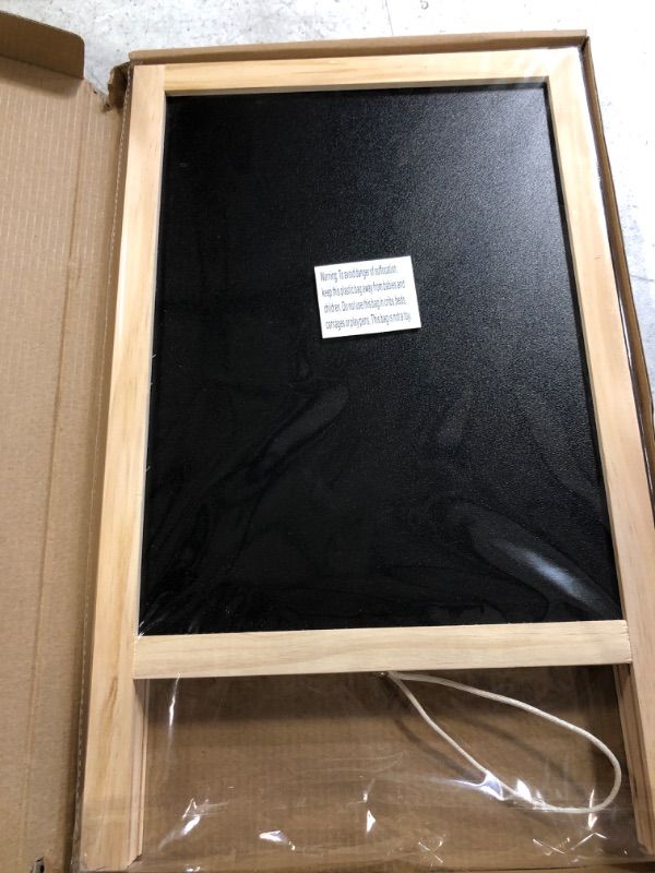 Photo 1 of BangQiao Freestanding Wooden A Frame Double Sided Chalkboard for Tabletop Menu Board, Wedding Message Sign 15.60" x 9.75" Black