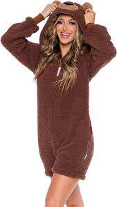 Photo 1 of Funziez! Short Sherpa Bear Adult Onesie- Teddy Bear Costume- Plush One Cosplay Suit for Adults, Women and Men
 size small 