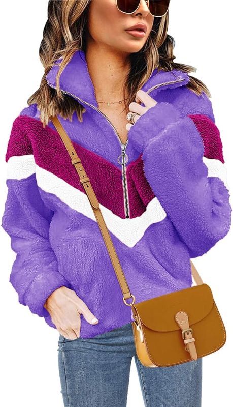 Photo 1 of AKEWEI Womens Faux Fur Coats Casual Loose Sherpa Pullover Fleece Sweatshirt Jackets Outwear - SIZE XL 
