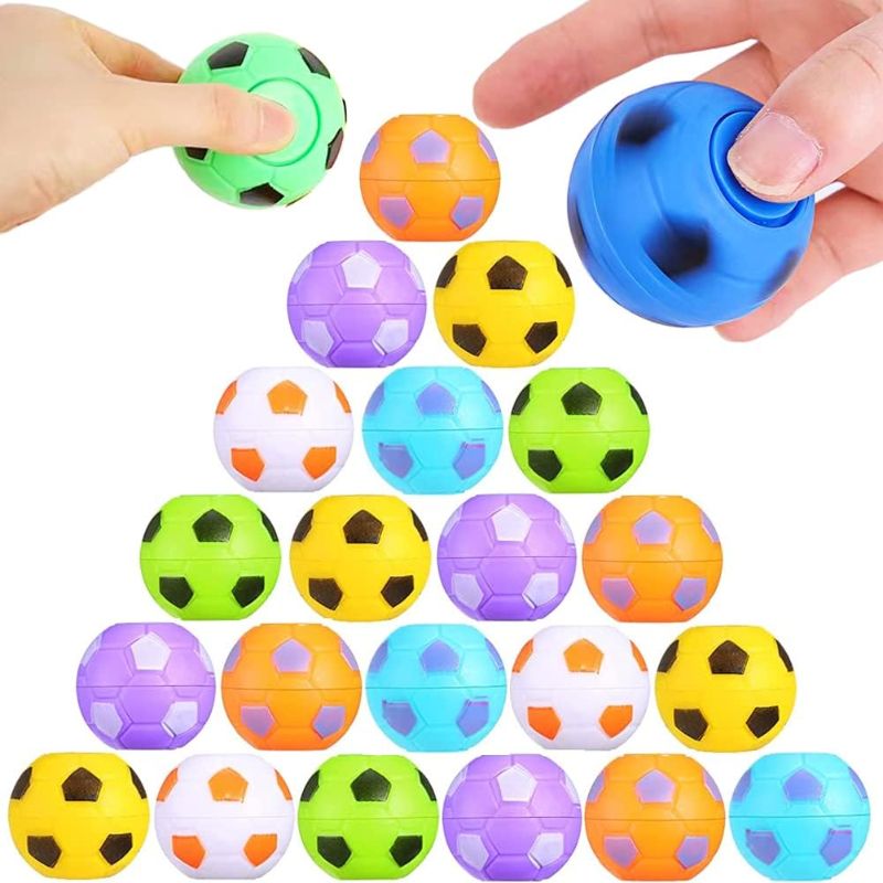 Photo 1 of  Mini Fidget Spinners Soccer Ball Toys for Kids, Soccer Party Favors Goodie Bag Stuffers, Rotatable Soccer Finger Stress Balls for Classroom Prizes