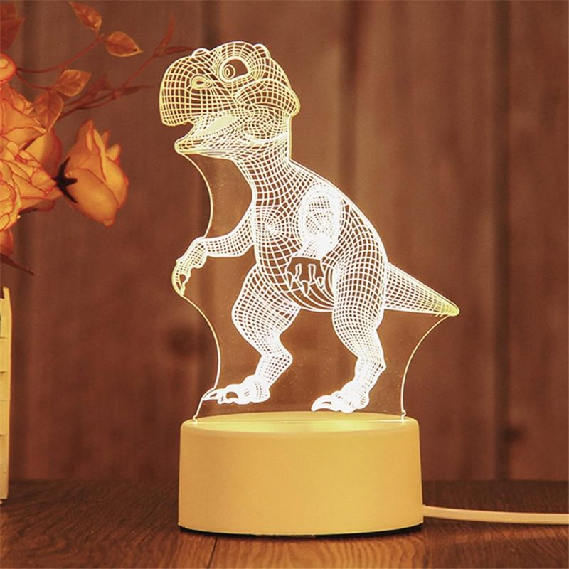 Photo 1 of CUICANSHANG Dinosaur Illusion Lamp Night Light for Kids LED Table Lamp Night Lamp Bedroom Decoration Holiday Presents Birthday Gifts for Children Boys Girls
