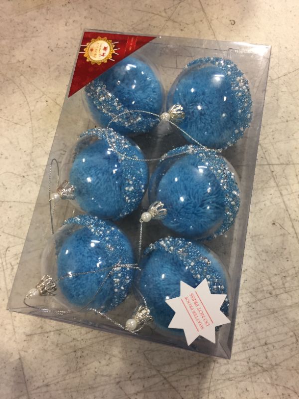 Photo 2 of ZHANYIGY 3.15Inch Clear Ornaments Balls,6pc Set Light Blue Christmas Ball Decorations Ornaments Perfect Party Decorations Craft Transparent Ball Gifts for Wedding Party Decor (Light Blue)
