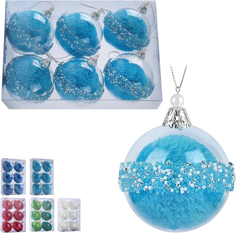 Photo 1 of ZHANYIGY 3.15Inch Clear Ornaments Balls,6pc Set Light Blue Christmas Ball Decorations Ornaments Perfect Party Decorations Craft Transparent Ball Gifts for Wedding Party Decor (Light Blue)

