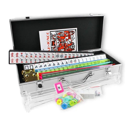 Photo 1 of American Mahjong Set with 4 PUSHERS / RACKS COMBO in ALUMINUM CASE M30L-2
