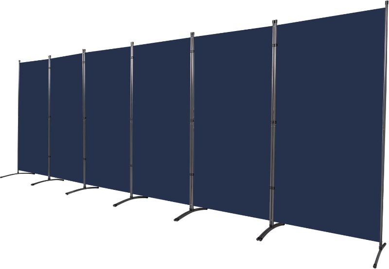 Photo 1 of 6 Panel Room Divider, Room Dividers and Folding Privacy Screens for Office, Partition Room Separators, Freestanding Room Divider Screen Fabric Panel?Wall Divider for Room Separation, Navy Blue
