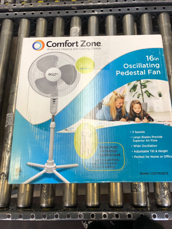 Photo 3 of 16 in. Oscillating Pedestal Fan in White