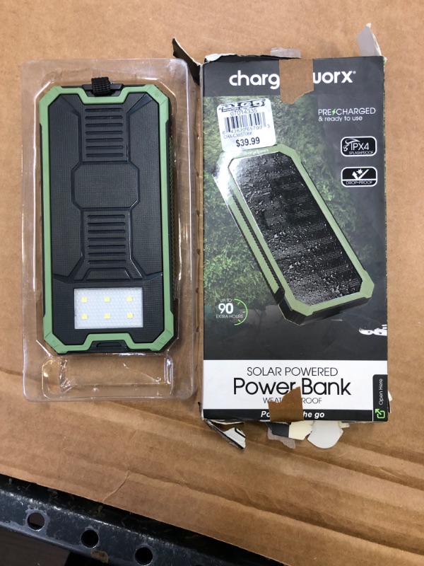 Photo 2 of 15,000mAh Solar Powered Waterproof Power Bank for USB Compatible Devices