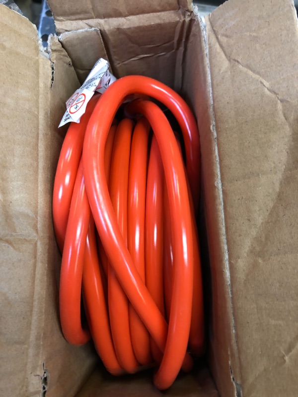 Photo 2 of 12/3 Gauge Heavy Duty Outdoor Extension Cord 50 ft Waterproof with Lighted end, Flexible Cold-Resistant 3 Prong Electric Cord Outside, 15Amp 1875W 12AWG SJTW, Orange, ETL HUANCHAIN Orange 50 foot