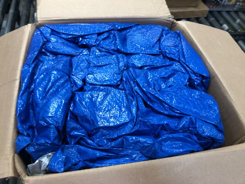 Photo 2 of Moose Supply 30' x 30' Waterproof Tarp, Medium Duty Reversible Blue/Silver, Multipurpose Indoor and Outdoor Tarps for Tents, Wood Cover, Furniture, Car, Boat, Pool, Tear, Rot, & Acid Resistant, Blue