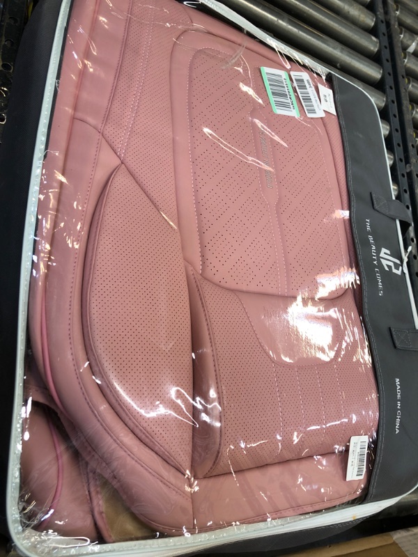 Photo 2 of NS YOLO Full Coverage Leather Car Seat Covers for Front Seats Universal Fit for Cars SUV Pick-up Truck with Waterproof Leatherette in Automotive Interior Accessories (Pink-Front Pair) Pink Front Pair