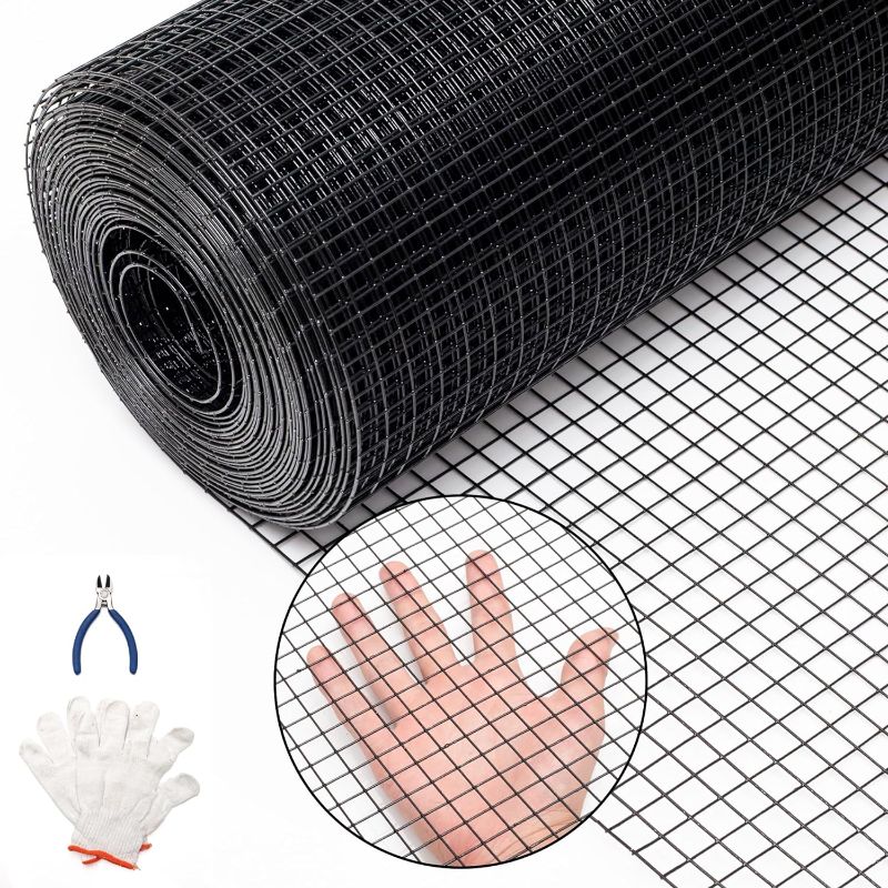 Photo 1 of 48'' x 100' 1/2inch Hardware Cloth 19 Gauge Black PVC Coated Wire Fencing Galvanized Welding Garden Fence Roll Square Mesh 19 Gauge Chicken Rabbit Snake Cage Heavy Duty Welding Fencing
