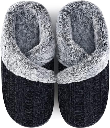 Photo 1 of Homitem Fuzzy Slippers for Women Indoor and Outdoor Fluffy Bedroom House Shoes with Arch Support Memory Foam Winter Warm Ladeis Cute Comfy Cozy
