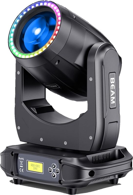 Photo 1 of U`King 150W Moving Head Lights DJ Lights Spotlights 15 Gobos 13 Colors 16 Channels DMX 512 with Sound Activated for Christmas Stage Lighting Wedding Party
