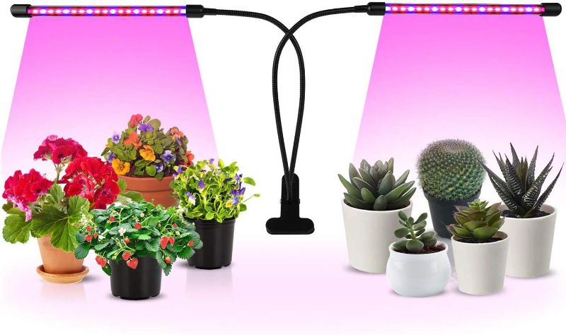 Photo 1 of iPower LED Grow Light with Full Spectrum for Indoor Plants, Strips/Adjustable Tripod/Gooseneck, 2/3 Light Modes&5/10 Dimmable Levels, 3 Auto Timing Modes