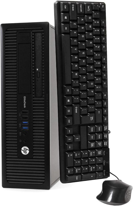 Photo 1 of HP EliteDesk 800 G1 SFF High Performance Business Desktop Computer, Intel Quad Core i5-4590 upto 3.7GHz, 16GB RAM, 1TB HDD, 256GB SSD (boot), DVD, WiFi, Windows 10 Professional (Renewed)
