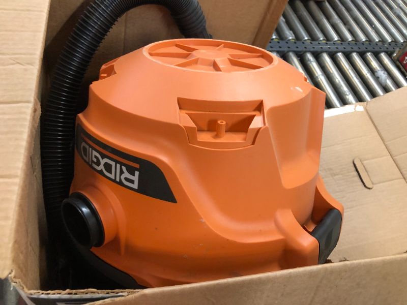 Photo 2 of RIDGID 6 Gallon 3.5 Peak HP NXT Wet/Dry Shop Vacuum with Filter, Locking Hose and Accessories, Oranges/Peaches
