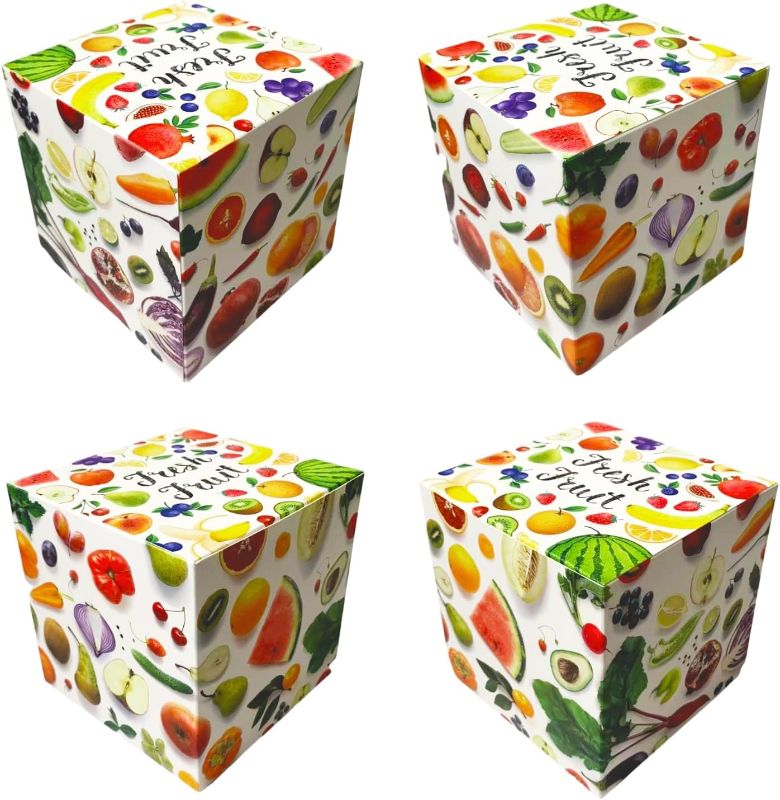 Photo 1 of 20 Pack Fruit Themed Party SuppliesBoxes 5"x5"x5" Twotti Fruit Paper Gift Boxes Square Decorations Boxes for Kids Birthday Baby Shower Party Celebrations …
