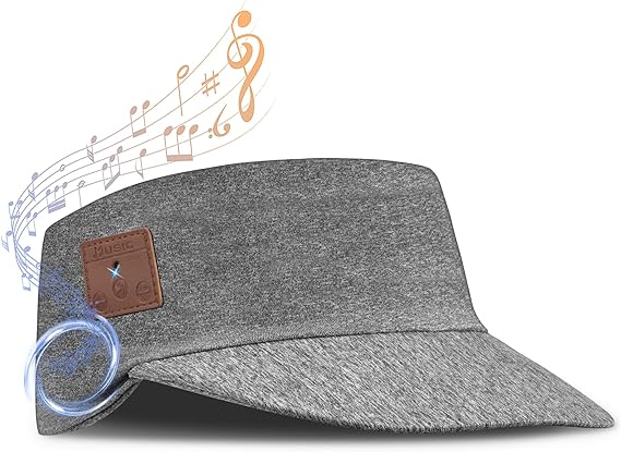 Photo 1 of Bluetooth Hat for Men Women, Sun Visor with Bluetooth Headphones, Music Hat, Wireless Music Cap for Outdoor, Sport-Gray
