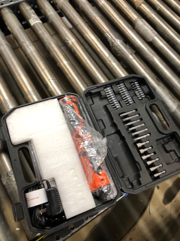 View 2 of ENERTWIST Cordless Screwdriver, 8V Max 10Nm Electric Screwdriver Rechargeable Set with 82 Accessory Kit and Charger in Carrying Case, 21+1 Cluth, Dual Position Handle, LED Light, ET-CS-8 82PCS 8v Orange