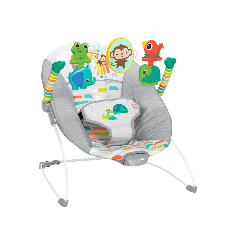 Photo 1 of Bright Starts Playful Paradise Comfy Baby Bouncer Seat with Soothing Vibration and Toys, Unisex, 0-6 Months
