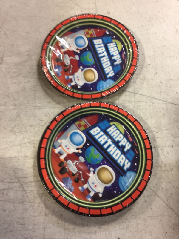 Photo 2 of 2 PACK--Treasures Gifted Astronaut Outer Space Plates 8ct - 7 Inch Dessert Plates - Astronaut Party Decorations - Outer Space Birthday Party Supplies - Outer Space Party Supplies - Outer Space Party Plates
