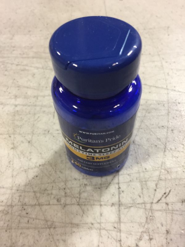 Photo 1 of Puritan's Pride Melatonin 3 mg Tablets, 240 Count 240 Count (Pack of 1)- BEST BY - 03/2026