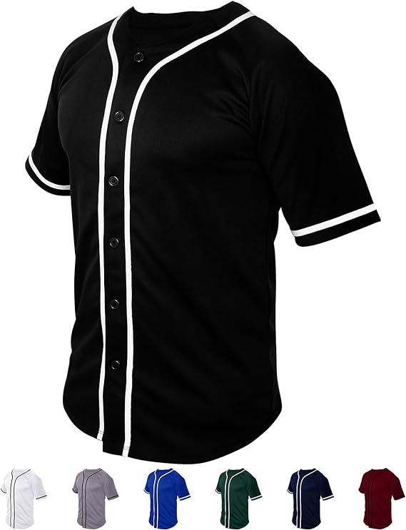 Photo 1 of Exxact Sports Blank Baseball Jersey Men, Classic Design Button Down Plain Baseball Jersey for Men, Full Button Jersey- SIZE S
