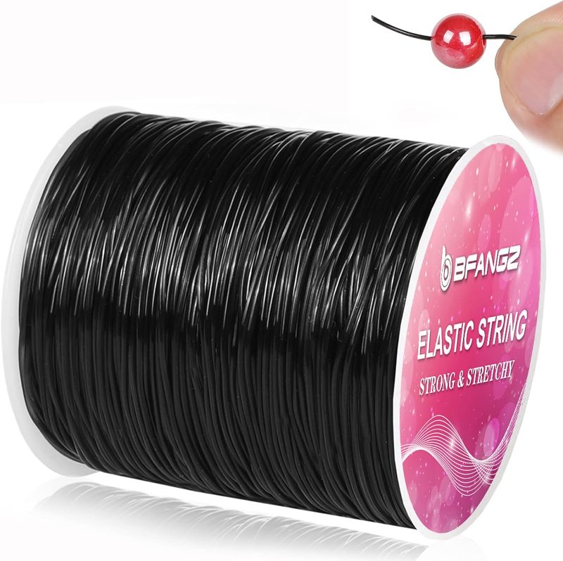 Photo 1 of 0.8mm 100M Elastic String for Jewelry Making,Elastic Stretch Crystal String,Bracelet String Stretch Bead Cord Stretchy String for Bracelets,Necklaces,Jewelry and Beading Supplies (Black)
