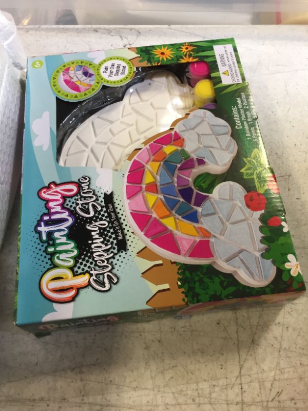 Photo 2 of Creative Roots Paint Your Own Rainbow Stepping Stone Craft Kits for Kids, Ceramics to Paint, Ages 6+
