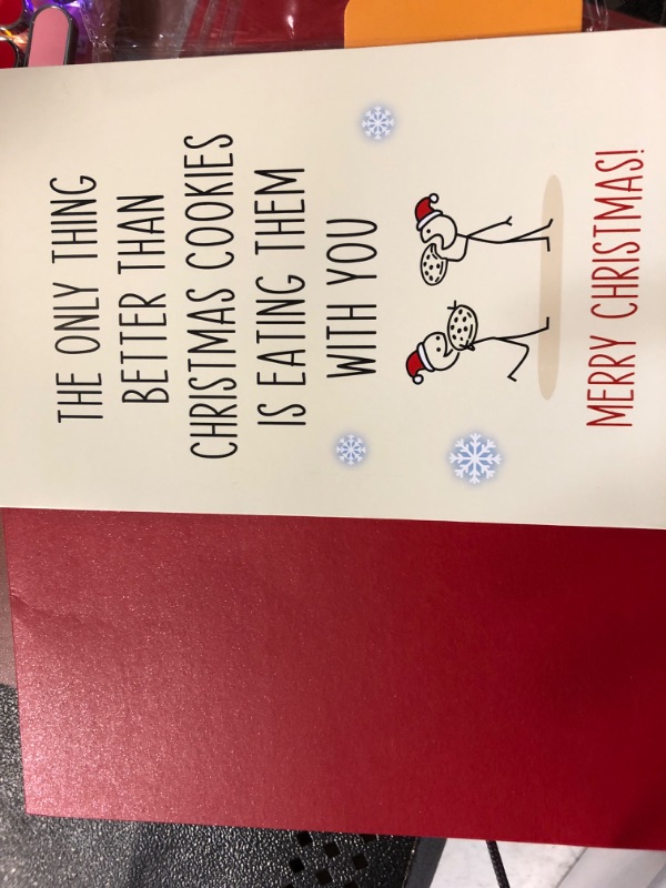 Photo 2 of Cheerin Funny Christmas Card with Envelopes - Romantic Xmas Card for Boyfriend, Husband, Wife, Girlfriend - Hilarious Gag Card for Mom, Son, Daughter - Love Cards for Best friends, Family, or Parents Cookies 2pc